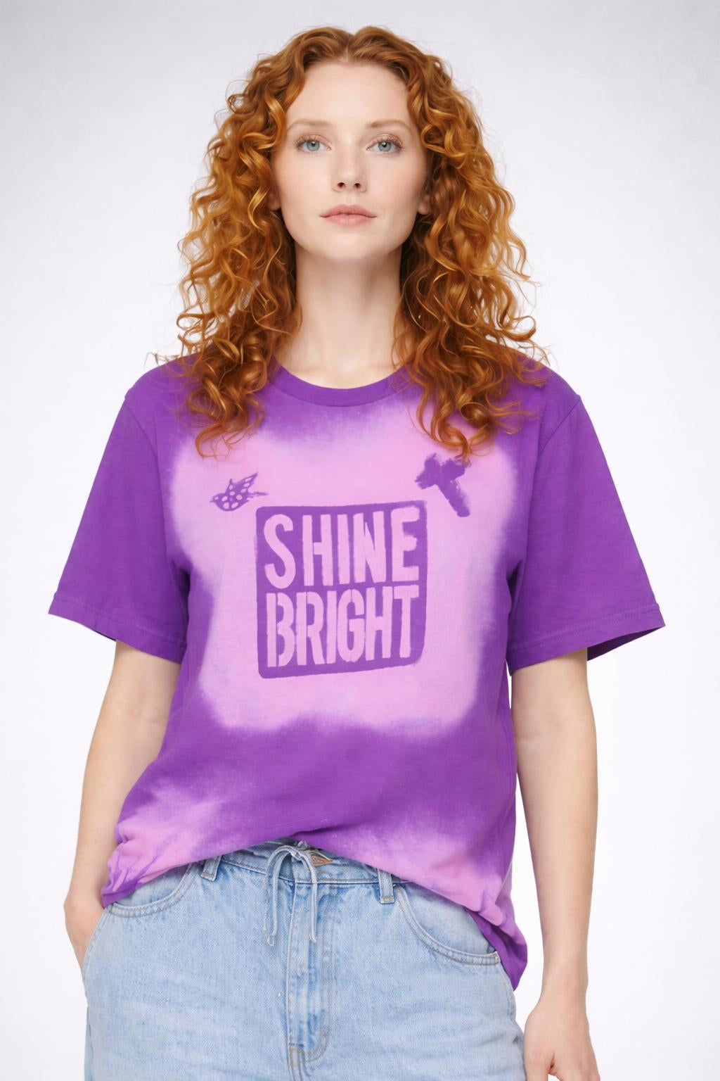 Close-up of the model wearing Worship-Inspired Apparel Tee